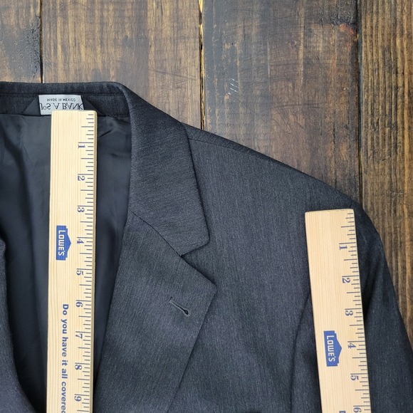 JOS A BANK Men's Sport Coat‎ Blazer Two Button Gordon Charcaol Gray 42R - Picture 4 of 14
